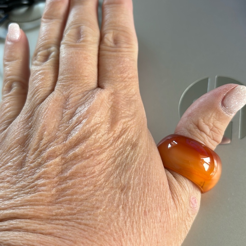 Orange Jade new ring sz 14